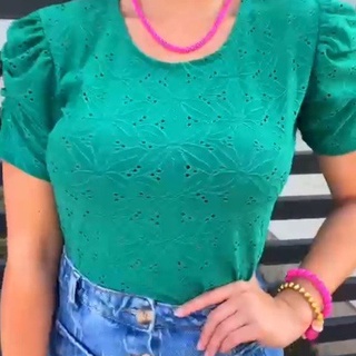Blusas Femininas Decote Malha Canelada Promoção Moda Verão