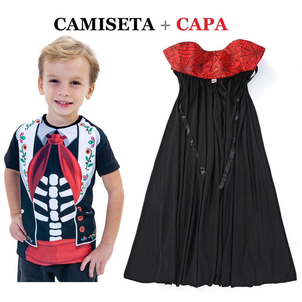 Fantasia Halloween Menino Mariachi Esqueleto Mexicano Infantil - 7