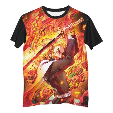 Camisa Camiseta Anime Demon Slayer Hashira Fogo Rengoku