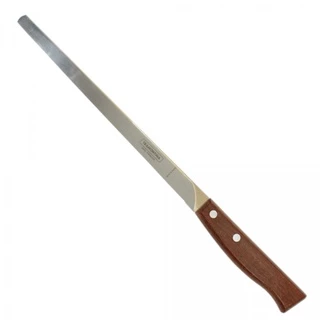 Faca Fiambre 37cm Corte Limpo Lâmina Inox cabo madeira