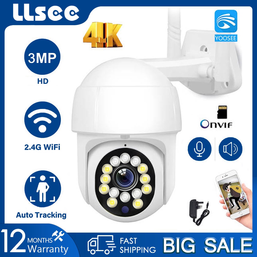 LLSEE Yoosee Câmera IP De Segurança Inteligente Exterior HD 3MP IR Visão Noturna PTZ De Velocidade Cúpula WiFi CCTV P2P
