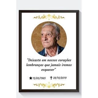 Quadro Personalizado Vó Ente Querido Avô Bisavô Lembrança Luto