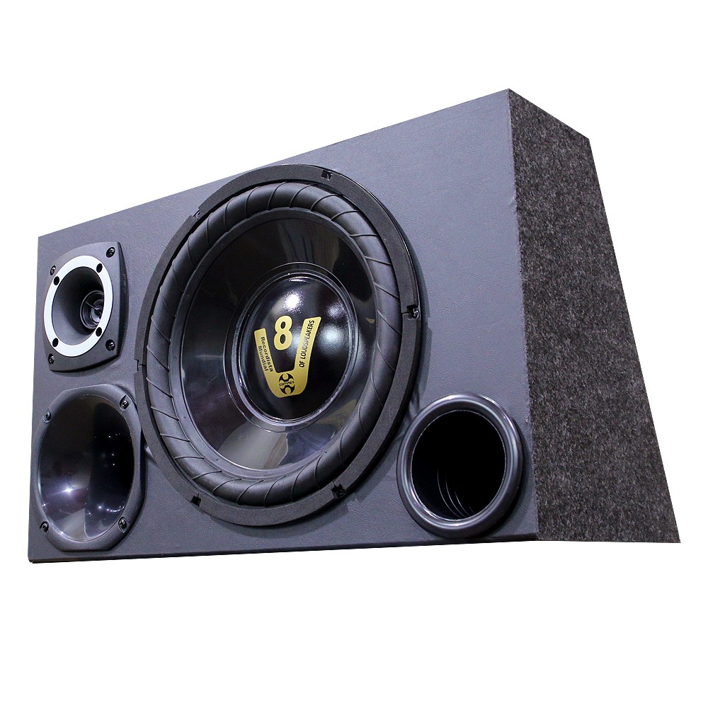 Caixa Trio Som Automotivo Grave Completa Subwoofer V8 Compet 800w