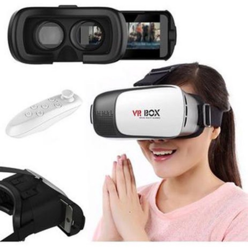 Óculos VR BOX para Realidade Virtual com Controle | Shopee Brasil