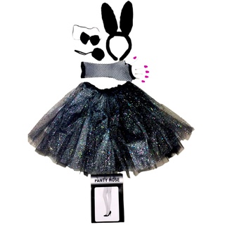 Kit Coelhinha C/ Luva E Meia Fantasia Coelho Festas Carnaval