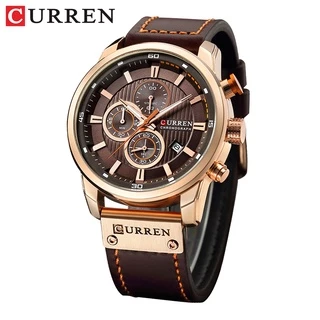 Relógio Masculino CURREN Original Marca De Luxo Autêntico Moda Casual Esportes Multifuncional Cronógrafo De Couro Quartzo À Prova D