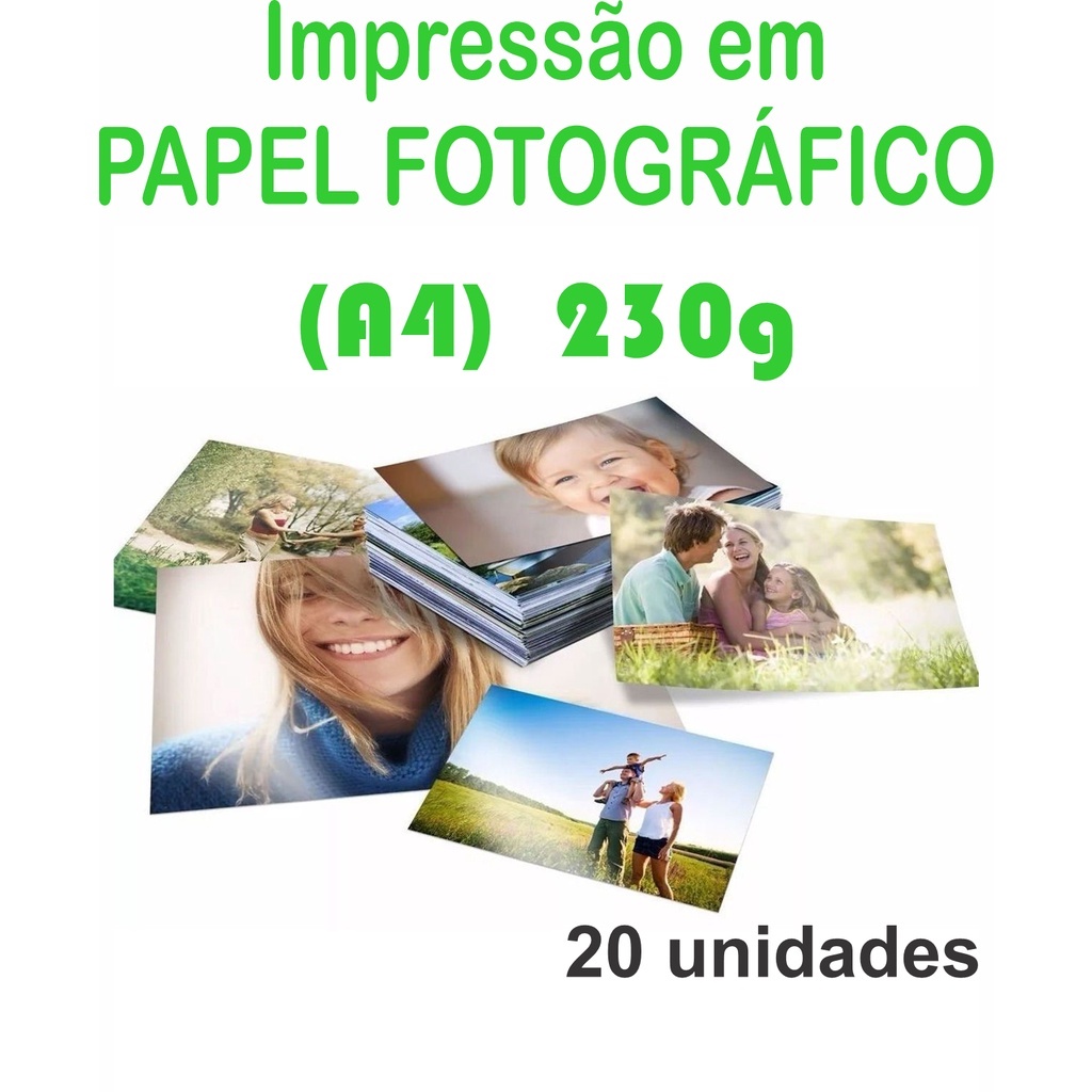 Impressão Em Papel Fotográfico 230g 20 Unidades Offset Shopee Brasil 0515