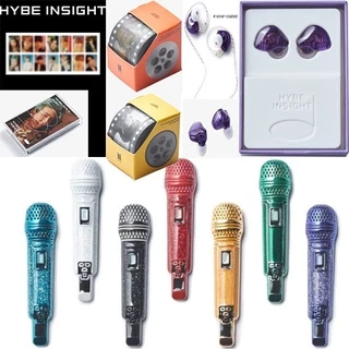 (BTS HYBE INSIGHT museum Colecionadores Oficials) Conjunto De Cartaz/Cartão De Memória/Microfone/Roxo/in-ear