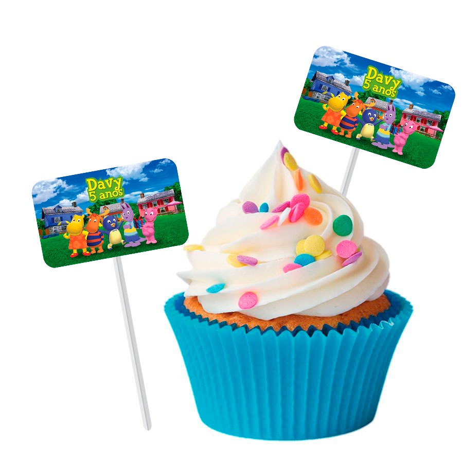 Kit 10 Topper Retangular Personalizado Os Backyardigans | Shopee Brasil