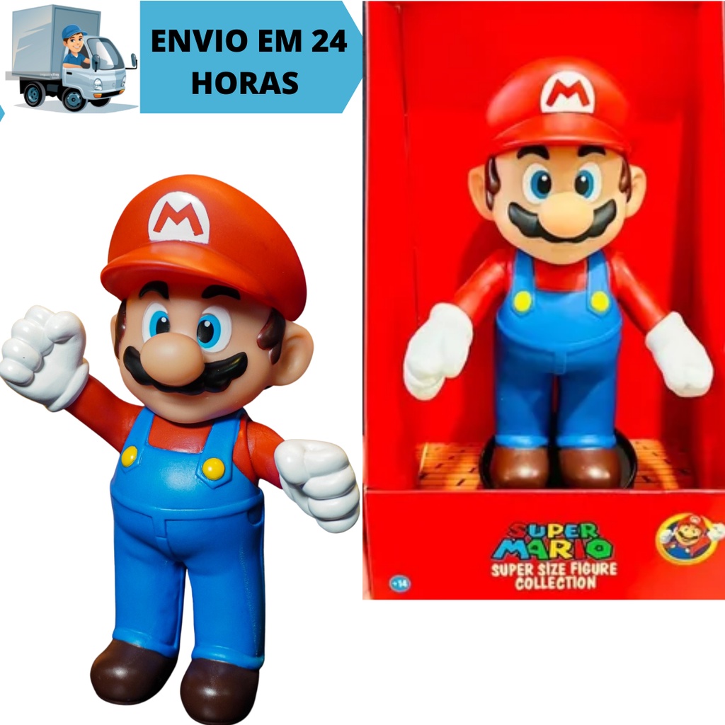 Boneco Super Mario Bros Articulável 23cm Action Figure Colecionável Infantil Vinil Brinquedo