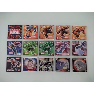 15 Stamps Figurinhas Herois e Viloes