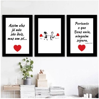 Conjunto Quadros Decorativos Quarto de Casal - Mãos Dadas, Planos