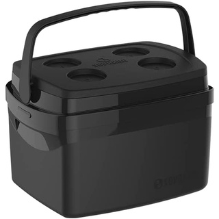 Caixa Termica Cooler Preta Bebidas 12L Com Alça Porta Copo Soprano