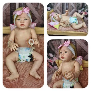 Bebê Reborn Loira Kit Abigail Pode Banhar Cabelo Fio A Fio