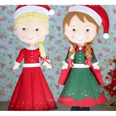 Bonecas Elsa e Anna especial de Natal frozen