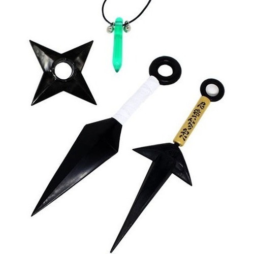 Kit Kunai Shuriken Minato Naruto Yondaime Hokage Colar Verde