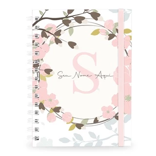 Caderno Personalizado Plus Floral Ramos Cores 14x20 Cm 100 Folhas