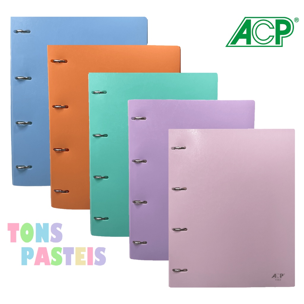 Caderno Fichário Argolado A4 Candy Tons Pasteis ACP | Shopee Brasil