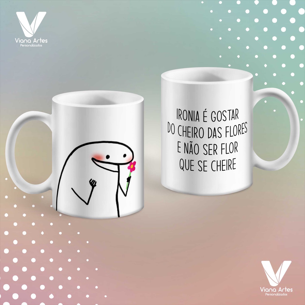 Caneca Flork Memes Engraçados - Ironia É Gostar Do Cheiro