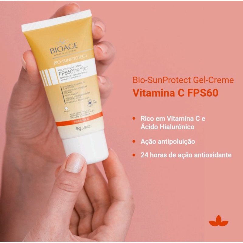 Bio Sunprotect Gel Creme Vitamina C Incolor FPS60 Biaoge 45g Shopee 