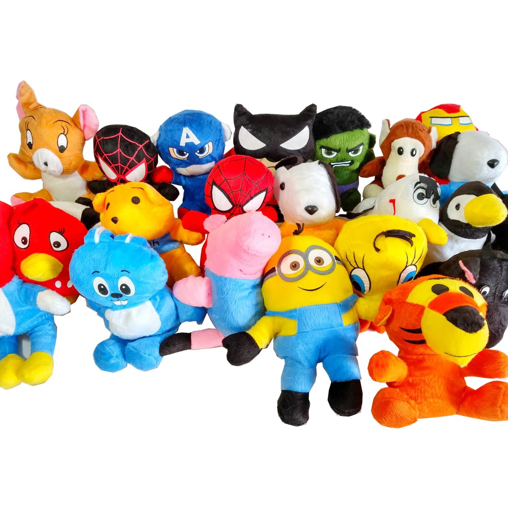 Kit 20 Ursinho Bichos Pelucia Personagens P/ Maquina Grua Vending Machine Atacado