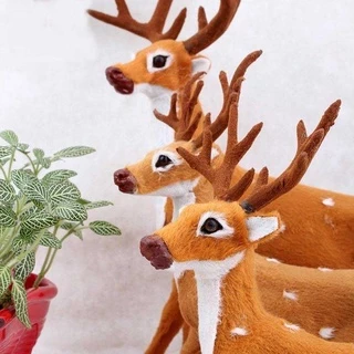 Mat 15 / 20 / 25 / 30 / 35cm Simulação De Pelúcia Rena Natal Rena Decorações De Natal Para Casa Ornamentos De Ano Novo