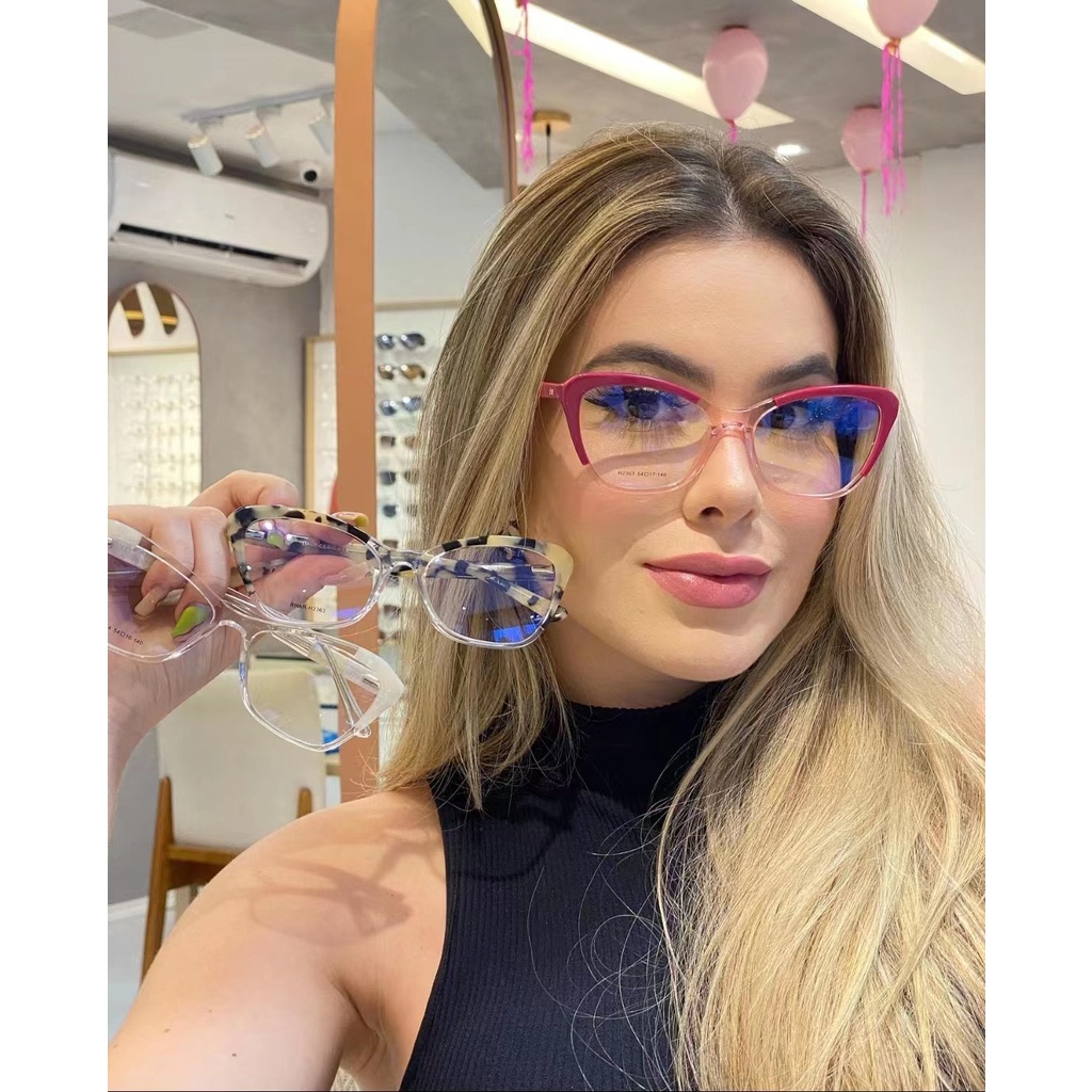 Óculos Armação Fashion Anti Blue Ligth/Femininos Com De Olho De Gato Clássicos Decorativo TR90