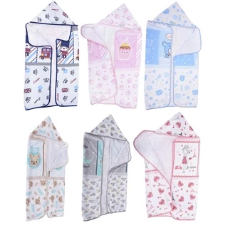 Toalha Bebe Felpa Forrada Com Fralda E Capuz 90x70cm Baby Nice Enxoval Bebê
