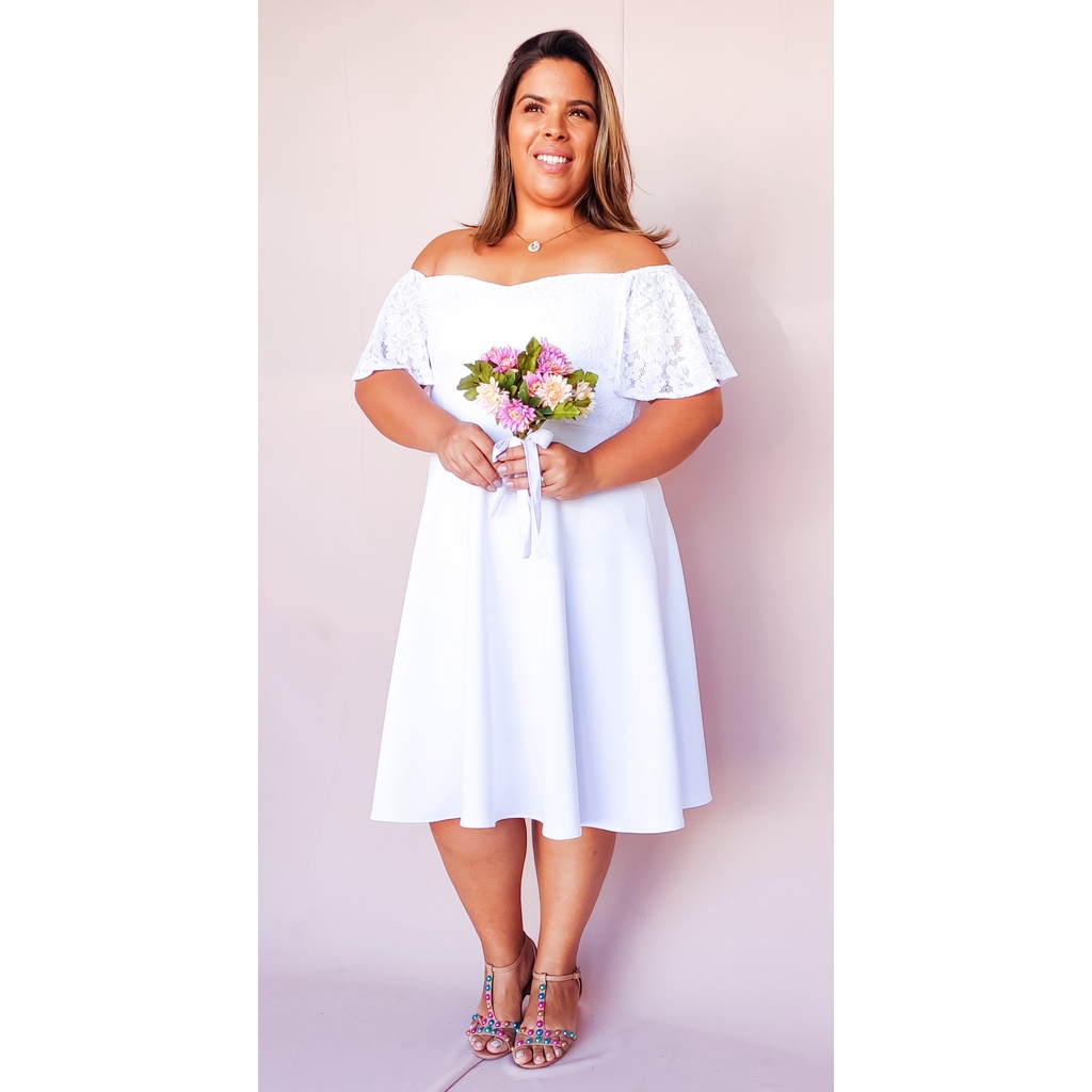 Vestido de noiva para civil hot sale plus size