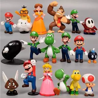 18 Peças Bonecos De Ação De Anime Super Mario Bros Em Pvc 3-7cm