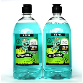 Espuma Limpeza Tattoo Clean Refil 1L kit 2 unidades Tatuagem
