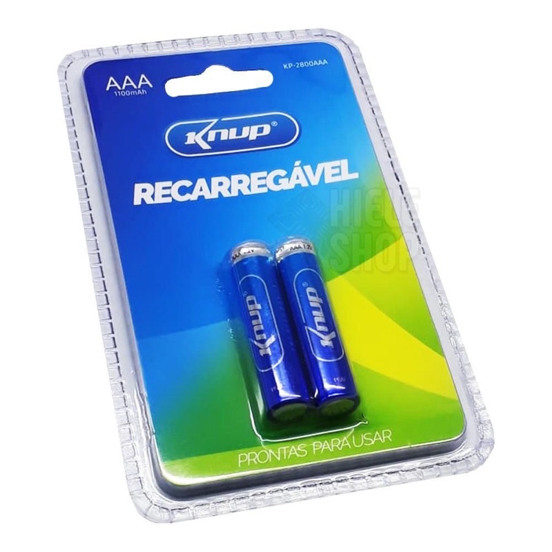 Pilha Recarregavel AAA 1100 mAh 2 unidades KNUP