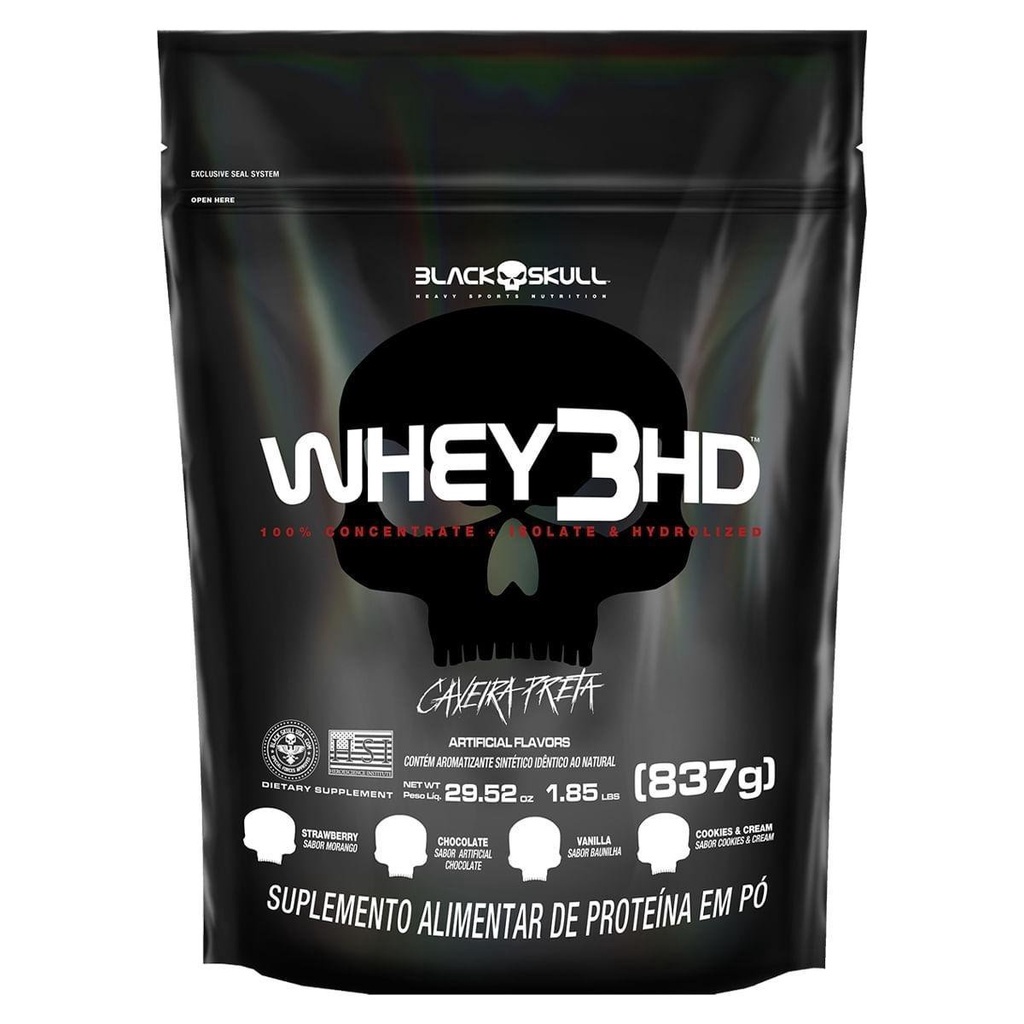 Whey 3 HD Cookies 837g Refil – Black Skull