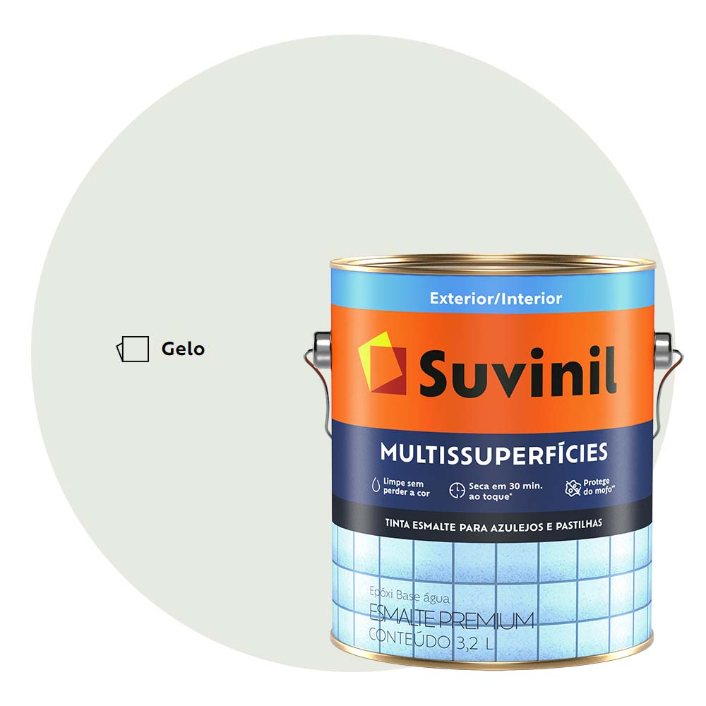 Tinta para Banheiro e Azulejo Suvinil 3,2L Branco Gelo | Shopee Brasil