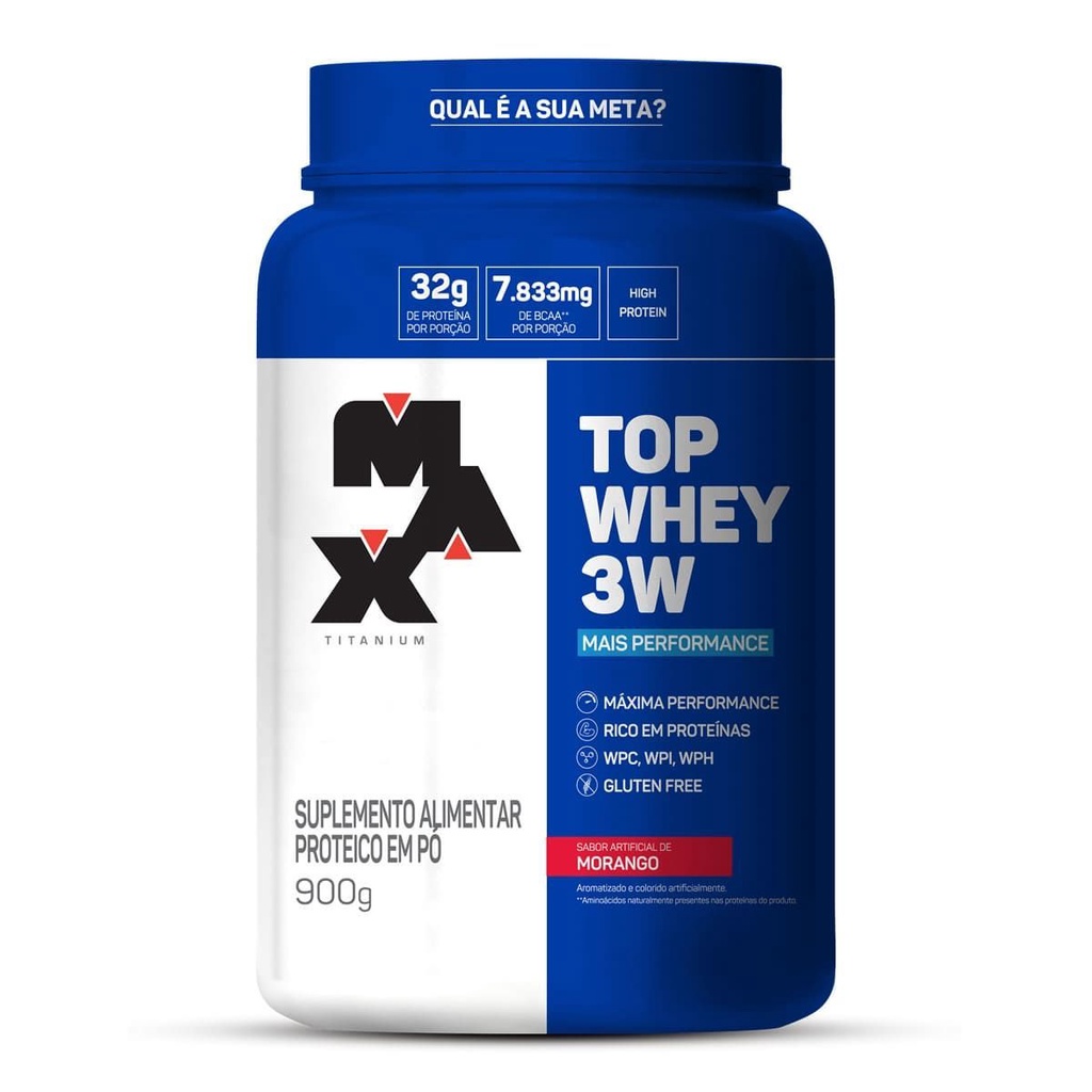 Whey Top 3w 900gr – Max Titanium Concentrado Hidrolisado e Isolado