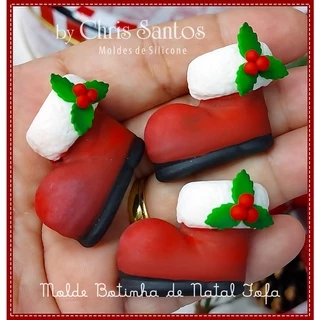 Molde de Silicone Botinha de Natal Fofa