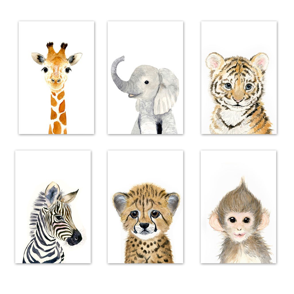 Kit QUadros Decorativos Mosaico 4 Peças Frase Safari Personalizado Desenho  Leão Elefante Zebra Macaco Girafa Zoológico Infantil Criança Abstrato