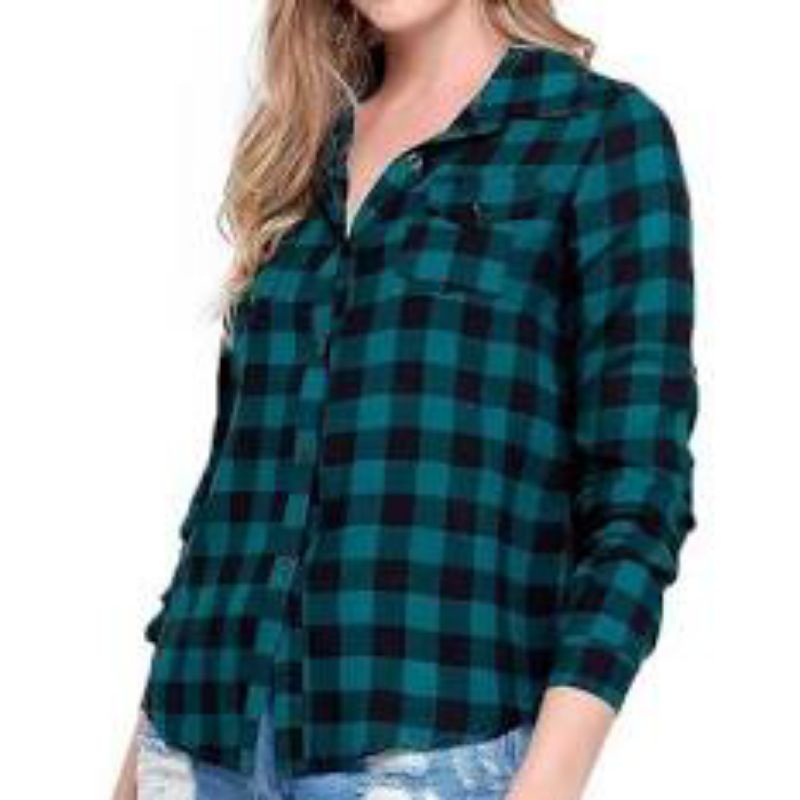 Camisa xadrez best sale feminina verde