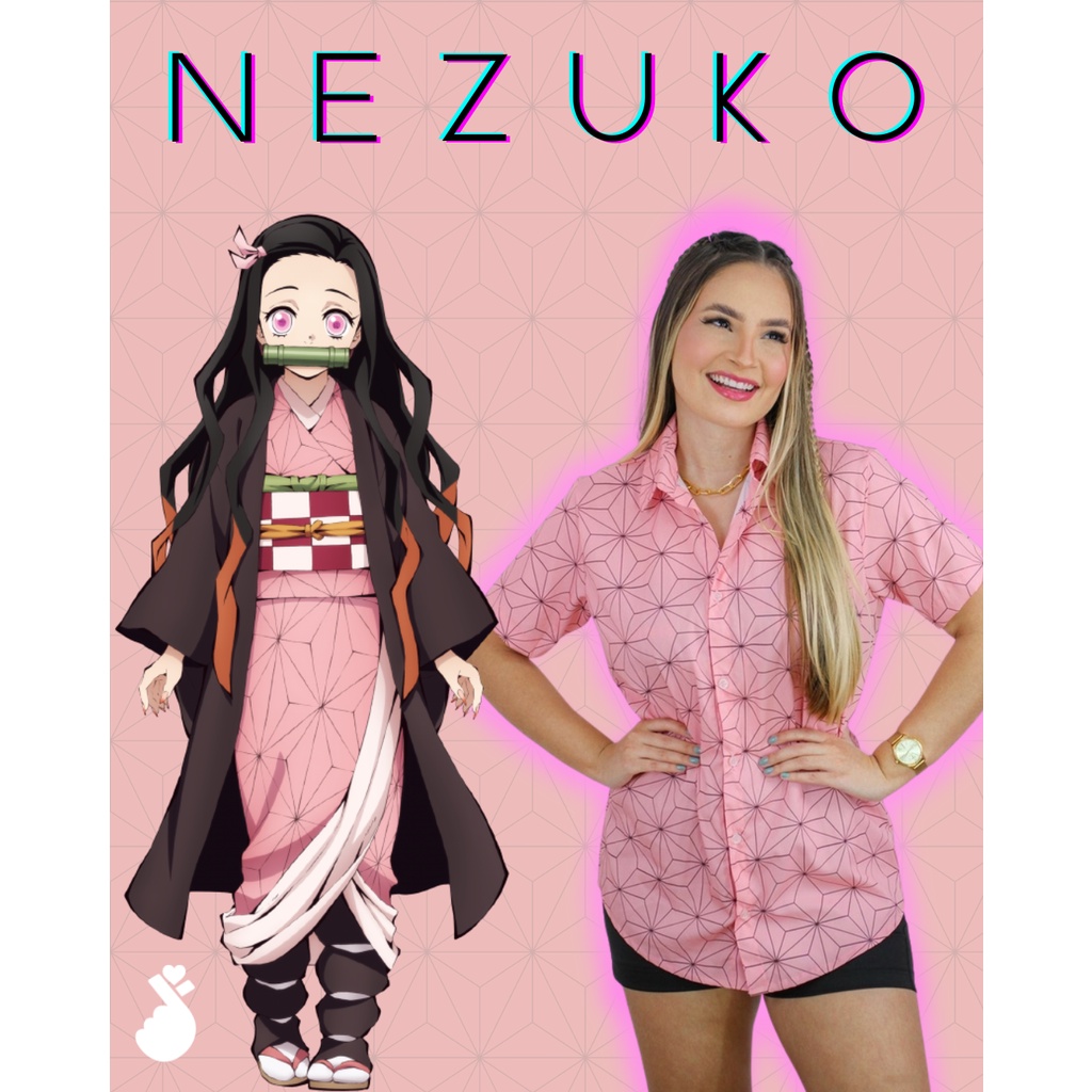Camisa de Botão - Nezuko (Demon Slayer Kimetsu no Yaiba)