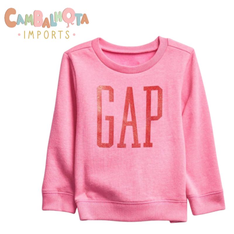 Blusa GAP Rosa Logo Flores