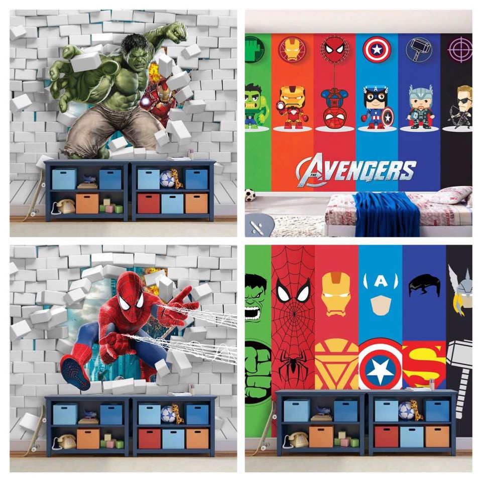 Papel de parede vinil adesivo auto colante , Super Heróis PH-1008 HULK E  ARANHA - GR Decore - Papel de parede, tapetes, persianas e cortinas.