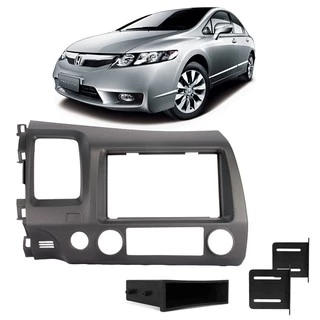 Moldura 1Din / 2Din Honda New Civic 2007 2008 2009 2010 2011 Padrão Japonês / Chinês Cor Grafite
