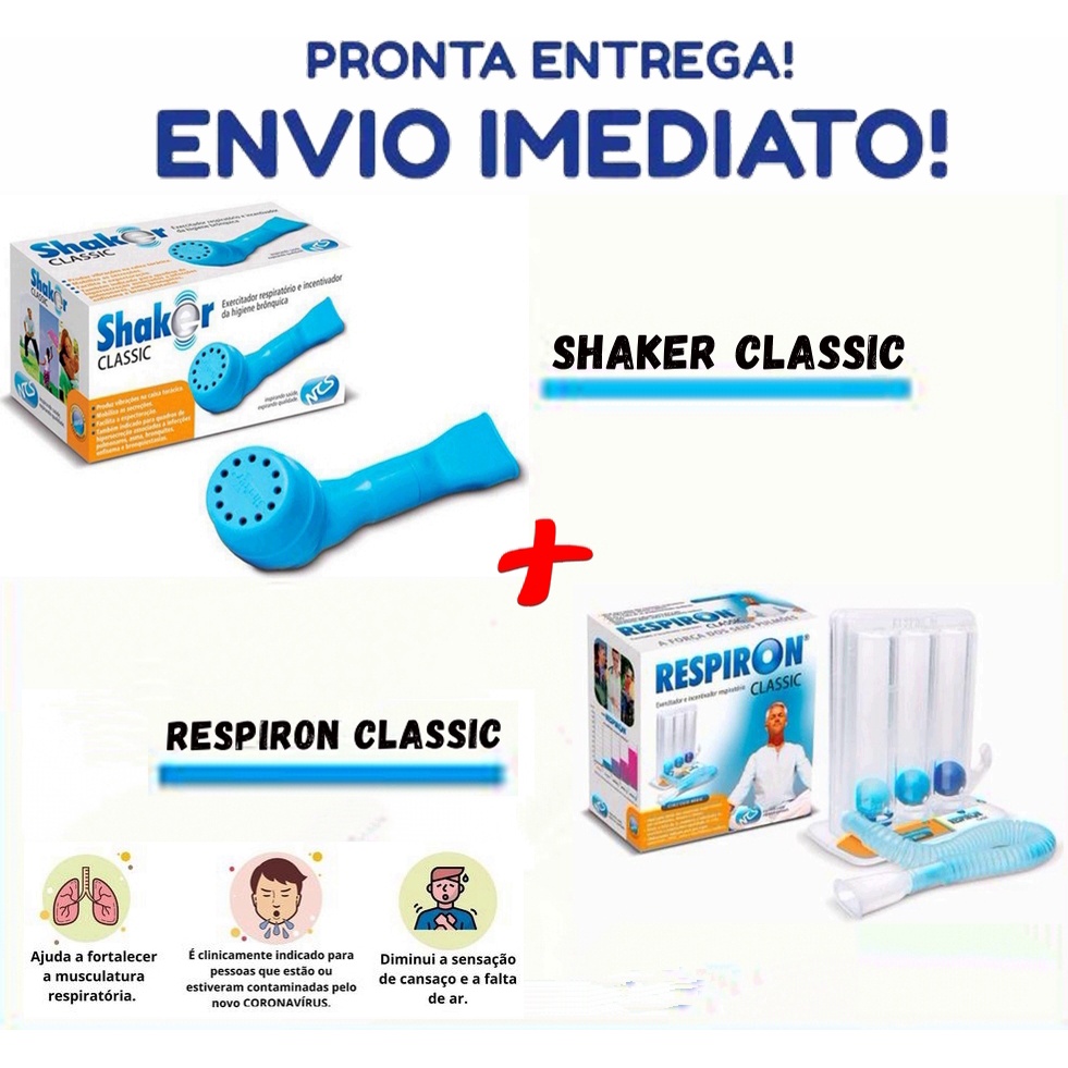 Kit Respiron Classic + Shaker Classic Fisioterapia Pulmonar | Shopee Brasil