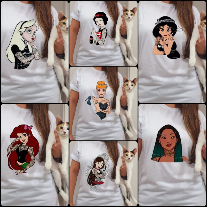 Camisetas Princesa da Disney Princesas Tatuadas Princesas Style