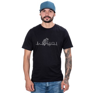 Camiseta Masculina Country Preta Coração Cavalo manga curta