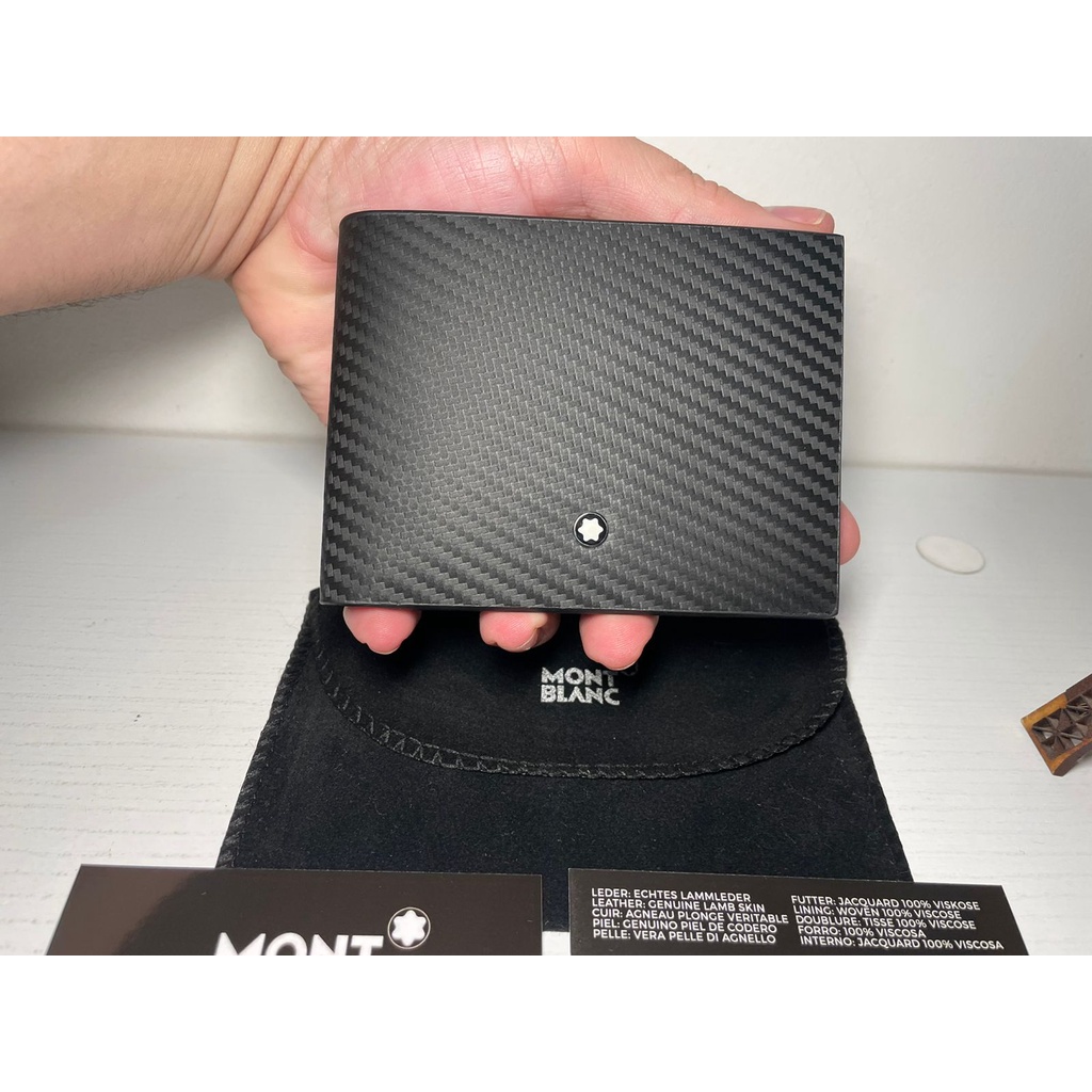 Carteira Masculina Couro Legitimo Preto Texturizado Montblanc Lançamento Dos Homens 2022 Moderno Classico