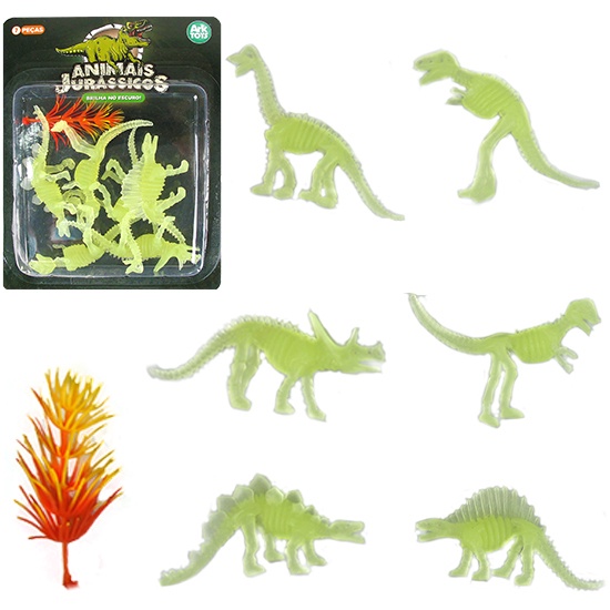 Terrário de Dinossauros - Brilha no Escuro, Brinquedo para Crianças +6  anos