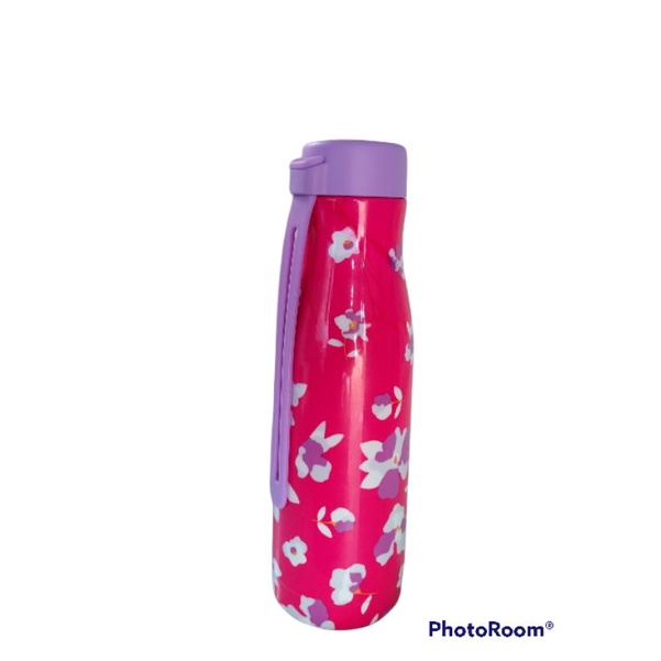 Tupperware Thermoflasche Fashion Flask 410 Ml – Pink Mit Blumenmuster, Ideal Für Unterwegs
