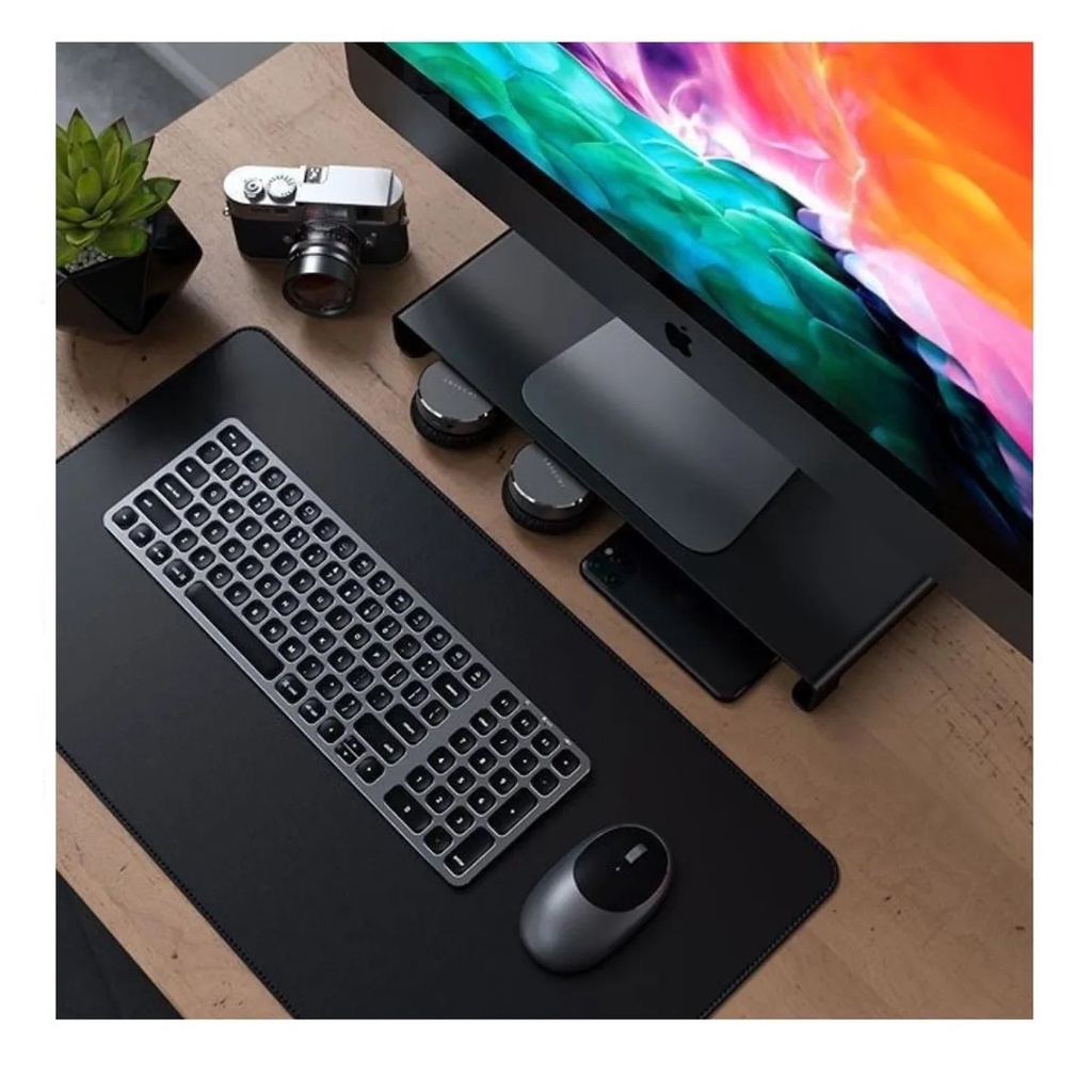 Mouse Pad Gamer Desk Pad Grande Couro sintético Preto