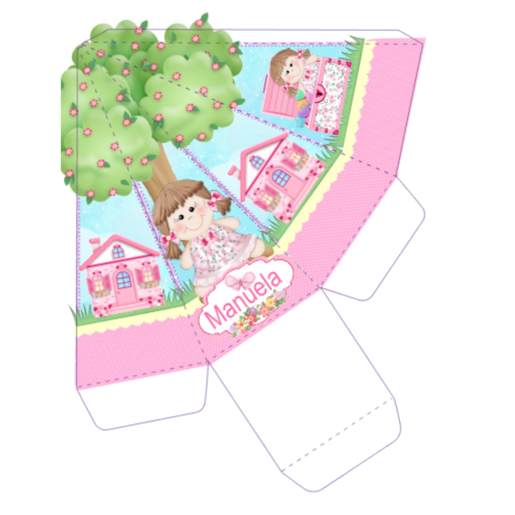 10 Caixas Piramide Personalizadas Casa De Boneca Lembrancinha Festa